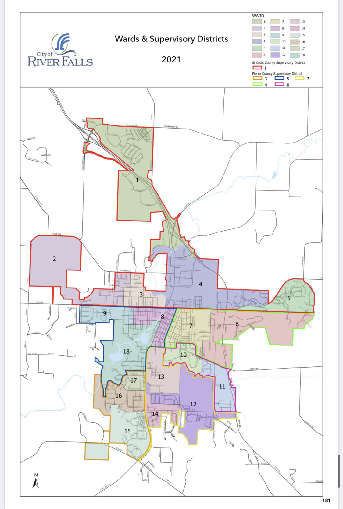 River Falls wards and supervisory districts 2021